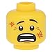 Produktbild LEGO® Figuren, Kopf beidseitig schwarze Augenbrauen, weiße Pupillen, Gelb