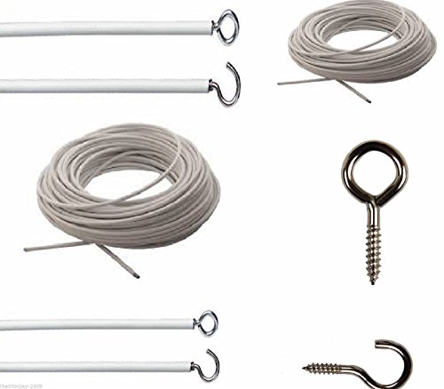 Net Curtain Wire - Free Hooks & Eyes- 10 metres