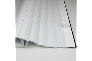 P T PERTONI TENDE Rollo Persiana Enrollable de Lama Curva 45mm Alumínio Blanco | Corte a Medida Gratis | PERTONI TENDE (Ancho 80cm x 160cm Largo)