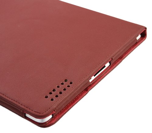 iTALKonline PADWEAR ADVANCED Exekutive MAROON ROT Wallet Case Stand mit TRI-FOLD SMART TILT und magnetischen Schlaf Wake Sensor Funktion für Apple iPad 2 2nd generation (Wi-Fi and Wi-Fi + 3G) 16GB 32GB 64GB - 5