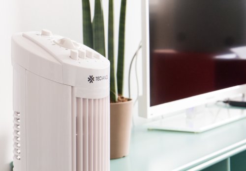 Tecvance Säulenventilator, Turmventilator in weiß | 90° Oszillierender Ventilator mit 3 Geschwindigkeitsstufen | Tower-Ventilator mit Timer mit Zeitschalter von 0 – 120 min - 4