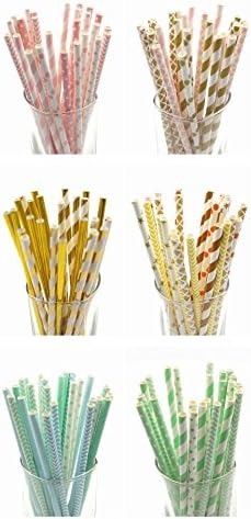 Reixus(TM) 25PCS/Lot Multicolor Design Paper Straws For Birthday Wedding Baby Shower Decoration Party Supplies Creative Drinking Straws[TiffanyBlueSeries]