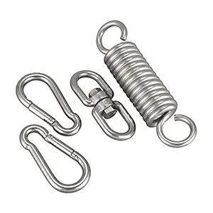 DOITOOL 4pcs/ Set Heavy Duty Spring Hook Carabiner for Hanging Porch Swings Hammocks Hanging Chairs Yoga Punching Bags
