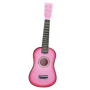 OFKLADE Mini Acoustic Guitar 23 Inch 6 Strings Guitar for Beginners Novice Adults Practice Learning Pink