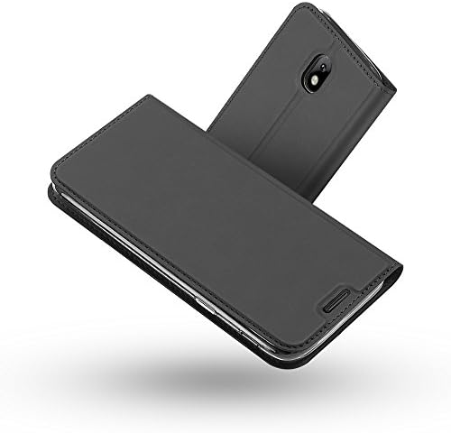 Radoo Galaxy J5 2017 Case, Premium PU Leather Flip Wallet Case With TPU Shockproof Inner Shell [Card Slot] [Magnetic Closure] Stand Function Flip Book Cover For Samsung Galaxy J5 2017 (Black grey)