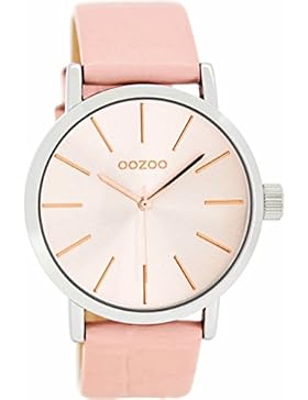 Oozoo Damenuhr mit Lederband 41 MM Pinkgrau/Pinkgrau Snake C8421