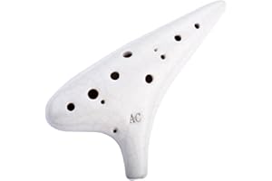 AFE 12 Loch Alto C Okarina Keramik Ocarina mit einer schützenden Tasche und Songbooks White Ice-crack