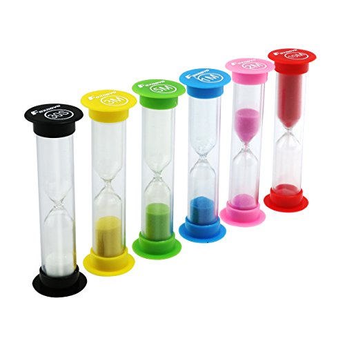 Foxnovo Sanduhren-Set, verschiedene Zeitintervalle, 30 Sekunden/1 Minute/2 Minuten/3 Minuten/5 Minuten/10 Minuten, 6 Stück - 2