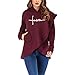 Produktbild JURTEE Damen Bluse, Langarm Tasche Kapuzenpullover Asymmetrischem Saum Kapuze Outwear Tops Oberteile Sommer Bluse