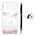 Produktbild Kompatibel für Samsung Galaxy A50 Handyhülle, TPU Silikon Dünn Schutzhülle mit Kabelschützer Eingabestift, Gemalt Kratzfest Stoßfest Durchsichtig Weich Taschen, Pulver Blütenblätter