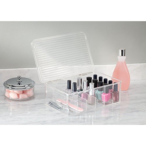 InterDesign 39540EU Clarity Nagellack und Kosmetik-Box mit Deckel, durchsichtig - 2