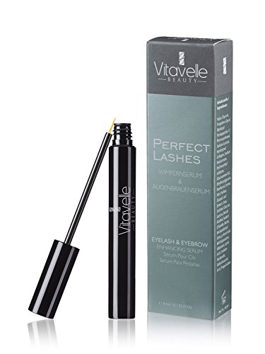 Wimpernserum & Augenbrauenserum ohne Prostaglandine | Wimpern Booster für schnelles Wimpernwachstum und Volumen | Lash Serum PERFECT LASHES von Vitavelle | 4 ml - 2