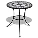 Produktbild lingjiushopping Mosaik, 60 cm, Schwarz/Weiß, Farbe: Schwarz/Material: Keramik + powder-coated Eisen mit Tischplatte