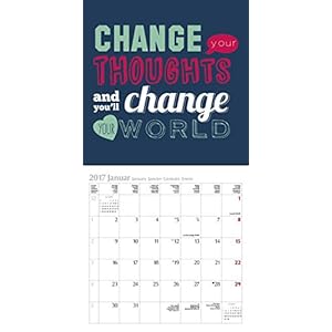 Words for a happy life 2017 Broschürenkalender: Mit Ferienterminen