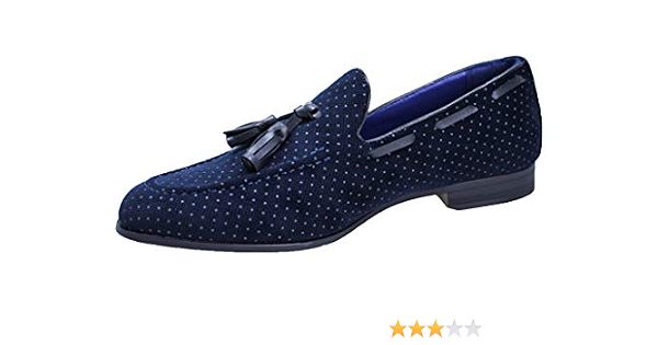 Scarpe mocassini uomo class blu scuro invernali Oxford in fantasia a pois :  Amazon.it: Scarpe e borse