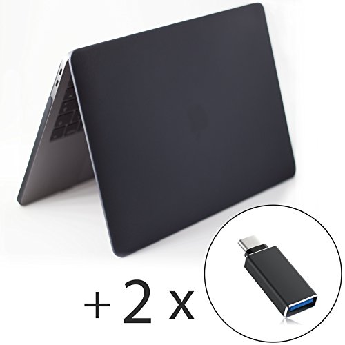Starterkit - MacBook Pro 13   2016   2017 Modell  - Hardcase  matt    2 x USB-C Adapter  Black 
