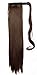 17/23 inches Fashion Long Wrap Around Ponytail Straight Curly Wavy Clip in Pony Tail Hair Extension Extensions Black Blonde Brown