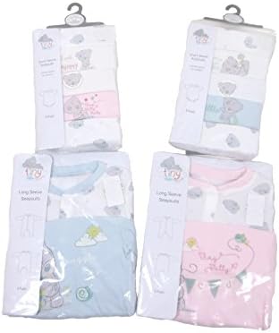 Tiny Tatty Teddy Me To You 2 Pack Sleepsuits Boys Girls Newborn - 18 Months (Pink, 3-6 Months)