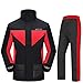 Produktbild Motorrad Erwachsene Split Regenmantel Regenhose Outdoor Mode Männer Und Frauen Starke Verschleißfeste Atmungsaktive Regenjacke (Farbe : Black red, größe : L)