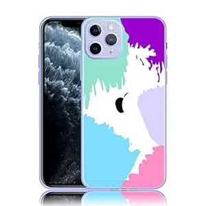 Case Creation Watercolor Series - Liquid Painting Tempered Glass Tie-dye Shockproof Gradient Diamond Sparkle Camera Protection Tie Dye Back Case Cover for Apple iPhone 11 Pro - (Colorful, Pattern 9)