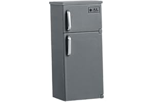 HFINGAQEX 1/12 Retro Miniature Plastic Fridge Refrigerator Freezer For Dolls Living Accessories Toy Model Room Bedroom