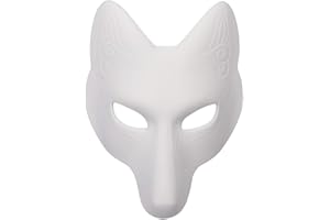 SOIMISS 1 Pc Blanc Femelle Renard Masque Halloween DIY Blanc Renard Masque PU Parti Masque Mascarade Costume Cosplay Accessoire Party Supplies