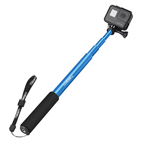 Luxebell Einstellbare Teleskopverlngerungsstange Einbeinstativ fr Gopro Hero 4 Hero 3+ Hero 3 Hero 2/ Sony Action Cam / ION Air Pro / Canon / Nikon / Sony / Panasonic / Olympus Digitalkamera SJ4000 SJ5000 und mehr (Blau)