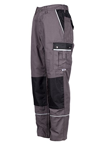 TMG® - Herren Bundhose/Cargohose mit Kniepolstertaschen - strapazierfähig - Grau