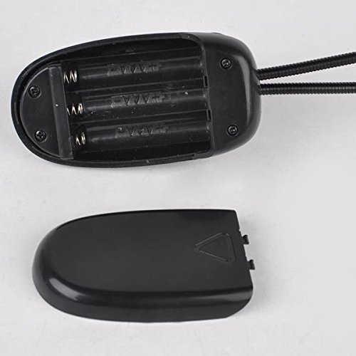 MagiDeal Flexible 2 Dual Arme Clip Auf 4 LED-Licht Klemmlampe Für Tisch Lampe Schwarz Buchlese - 5