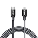 ANKER Powerline+ câble USB C vers USB C 2.0 (180 cm) pour appareils avec Ports USB Type C pour Apple MacBook, Huawei Matebook, iPad Pro 2018, Chromebook, Pixel, Switch, et Autres