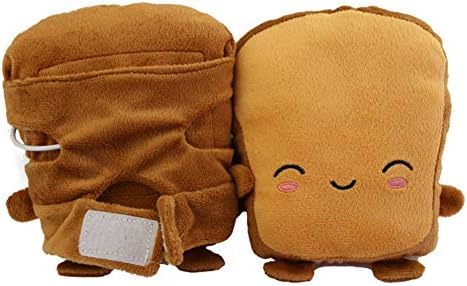 XingLjp Glove Hand Warmers 1 Pair Toast Bread Soft Hand Warmer USB Heating Gloves Half Fingerless Mitten Durable Portable USB Power Supply Warm, Toast Shape - 1#
