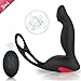 Produktbild Analvibrator mit Penisring WWMLY Prostata Massage Cockring Analplug Vibrator Prostata Stimulator mit 9 Vibrationsmodi Fernbedienung Buttplug Analdildo Sexspielzeug für Männer, Frauen, Paar (Schwarz)