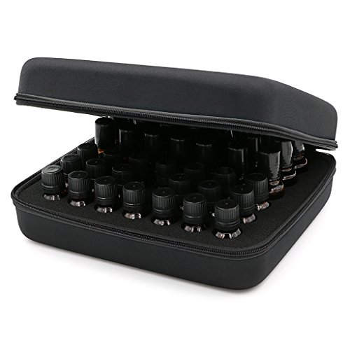 btsky 42 Flaschen Langlebig und wasserdicht Hard Shell EVA-ätherischen Ölen Griff Tragetasche Nagellack-Aufbewahrungsbox Schaumstoffeinlage Organizer schwarz - 8
