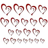 Autoaufkleber Hochzeit - moderne Herzen 20er Set