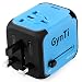 Produktbild Universal Reiseadapter USB Ladegerät Ladeadapter für US UK AU EU multinationaler ladestecker universal Netzteil mit Dual USB und Schmelzsicherung (Blau)