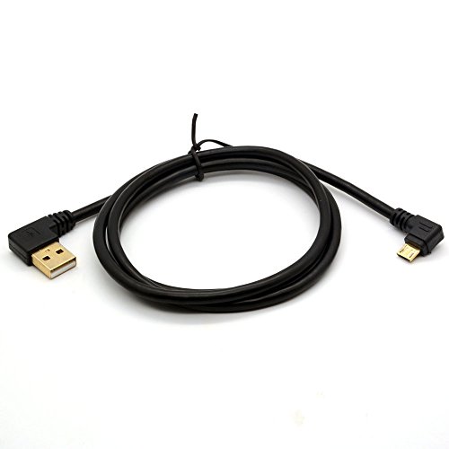 vergoldet rechten Winkel USB 2.0 A auf Micro B Kabel Data Sync und Ladekabel (schwarz, 1 Meter/3 F) - 4
