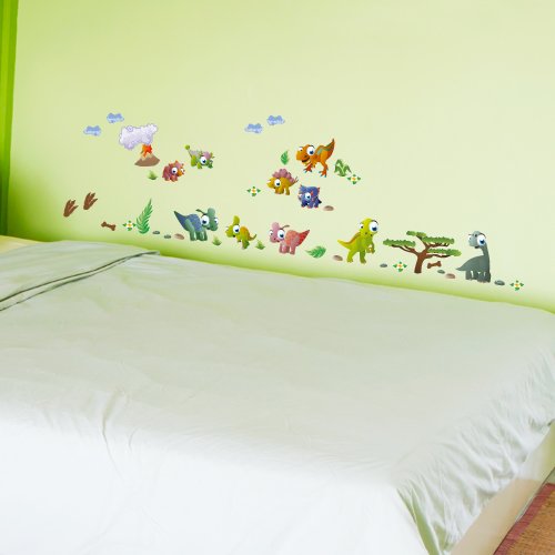Wandkings Dinosaurier Wandsticker Set, 41 Aufkleber, 2 DIN A4 Bögen, Gesamtfläche 60 x 20 cm - 5