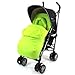 Silver Cross POP Footmuff - Liner & Head-support With Pouches Highly Padded (Lime Lemon)