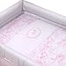 Cambrass 46 x 78 cm Wooden Crib X with Fabrics Collection Toile (Pink)