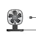 Produktbild SHE.White Auto Haushalt Mini Ventilator Unterlage Quadrat Tischventilator angetrieben USB & Akku, perfekter persönlicher Fan Lüfter Geräuscharm sehr leiser Betrieb