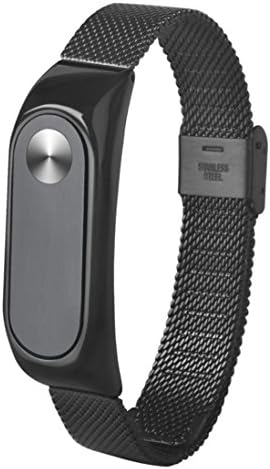 Saihui Fashion Lightweight Stainless Steel Smart Wrist Watch Strap For Xiaomi Miband 2 (Black)