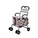 Produktbild shopping cart Walker Rollator mit Sitz und Tasche, faltender Einkaufswagen mit Stuhl, 4 Rad Walker für ältere Menschen, red