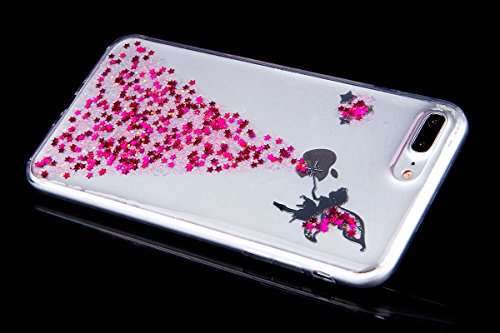 Ikasus     Carcasa de silicona para iPhone 7 Plus de 5 5  pulgadas  dise  o con estrellas brillantes   ngel ni  a  modelo ultra fino  transparente  flexible  ultra delgado  iPhone 8 Plus Case iPhone 7 Plus Case