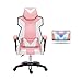 Produktbild Bseack Drehstuhl Gaming Chair, Verstellbarer Rückenlehne aus PU-Leder mit Massage-Lordosenstütze (Farbe : Steel feet)