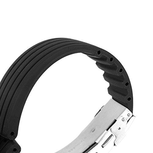 maltonyo17 20 mm schwarz Uhrenarmband Silikon Band Bereitstellung Schnalle Wasserdicht - 3