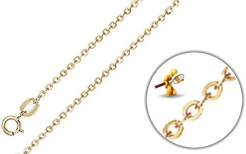LaKama 18ct Yellow Gold, Elegant &amp; Durable Trace Link Chain Necklace 16”/40cm-18”/45cm-20”/50cm (45)