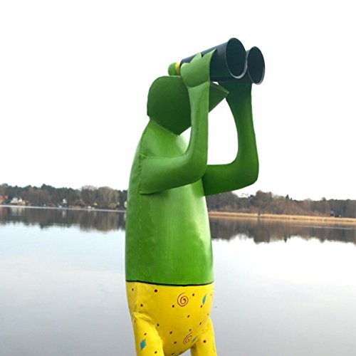 Große Garten Frosch Figur mit Fernglas. Höhe 1,30 Meter - 3