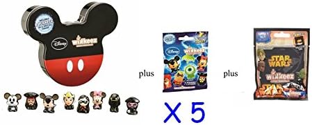 Wikkeez Disney Collectors Tin (containing 8 Special Edition Figures) + 5x Collectable Figures Foil/Blind Bags (Each bag contains 2 figures) & 1x Star Wars Collectors Bag (inc.2x Star Wars figures)