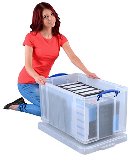 Really Useful Box 84CCB Aufbewahrungsbox für Kleidung, Schuhe, Spielzeug, 84 L, klar transparent - 7