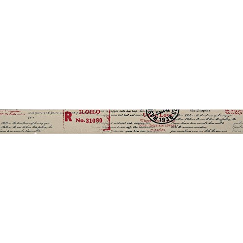 Rayher Hobby 57330000 Washi Tape Dokumente, 15 mm, Rolle 15 m